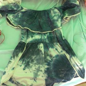 BLUE & WHITE TIE DYE COLOR SHORT JUMPER